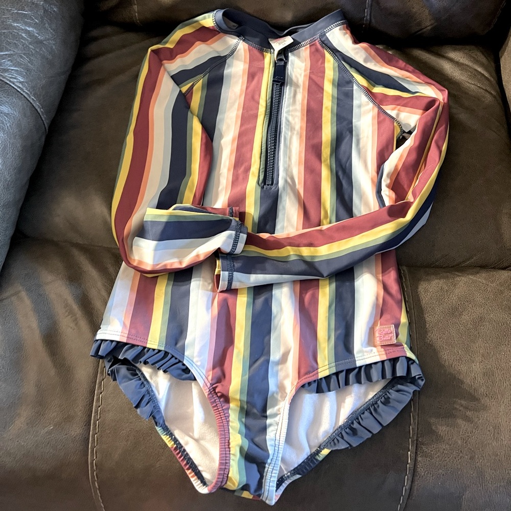 Ruffle Butts Girls Rash Guard Swimsuit